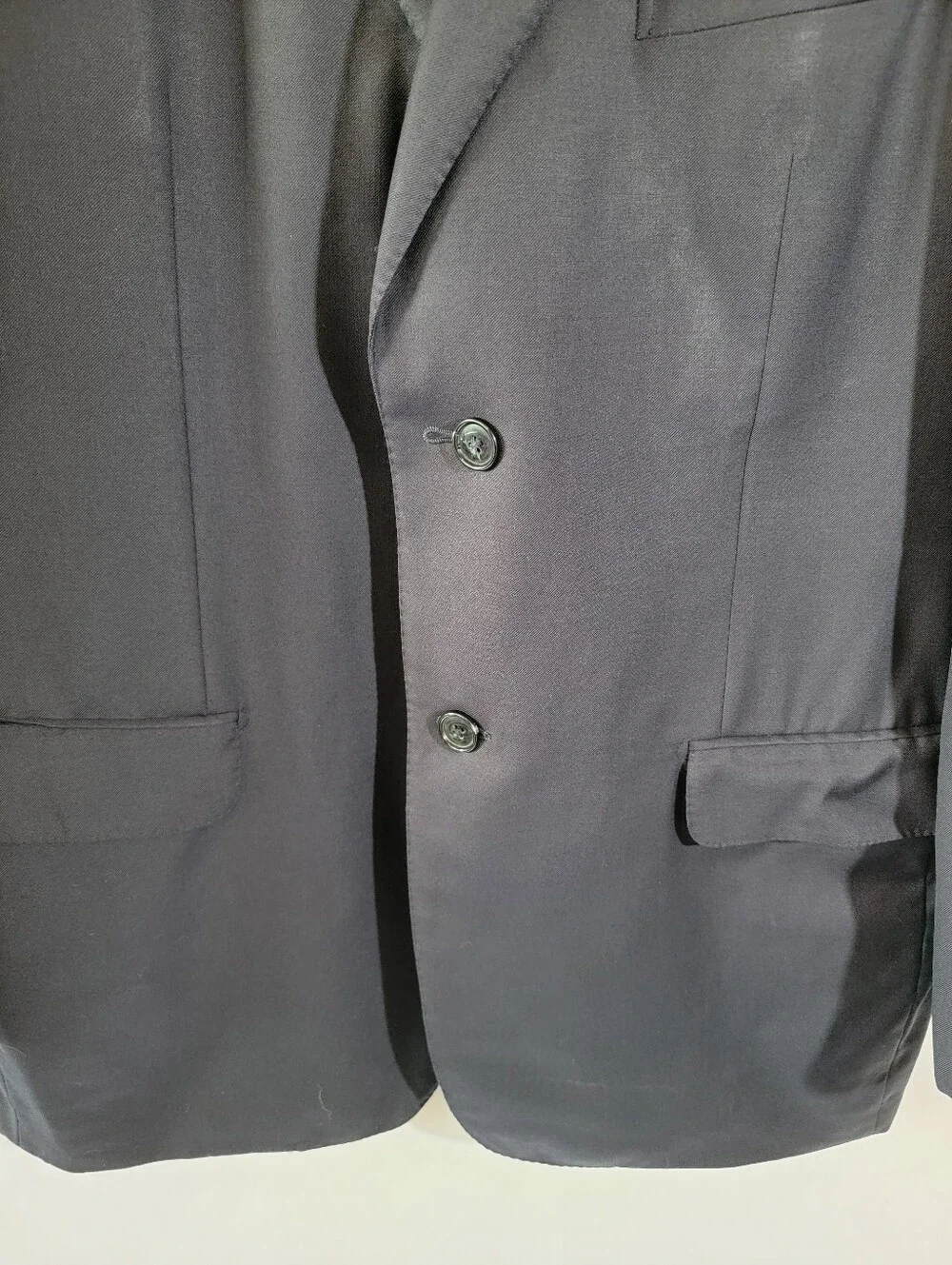 Ermenegildo Zegna Navy Blue 100% Wool 2-Button Suit Jacket Blazer Men's Sz 52R